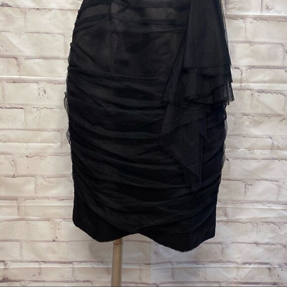 David’s Bridal strapless black tule mini dress. - Picture 3 of 12